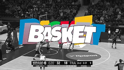 Vidéo en motion graphics design - animation 2D - présentation du Basketball aux Jeux Olympiques de Paris 2024 - Spered Production Rennes Bretagne - Lenaig Boudigou