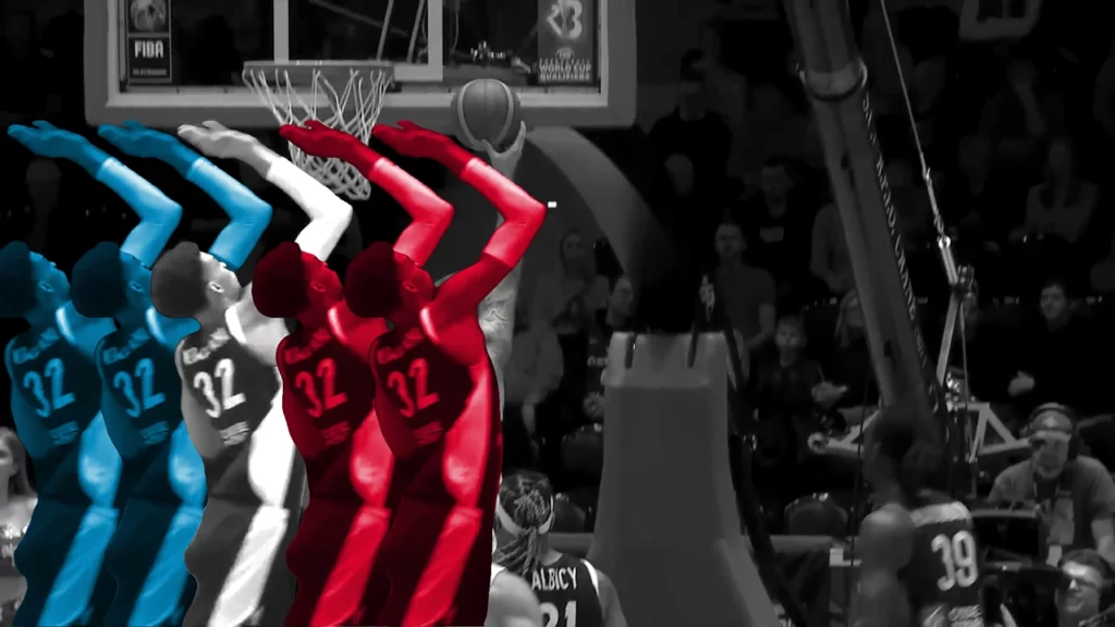 Vidéo en motion design - animation 2D - présentation du Basketball aux Jeux Olympiques de Paris 2024 - contre de Victor Wembanyama - Spered Production Rennes Bretagne - Lenaig Boudigou